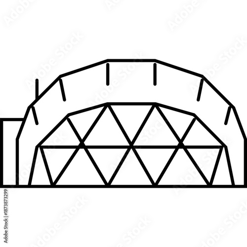 Outline of a geodesic dome structure