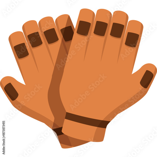 Pair of brown cartoon gloves