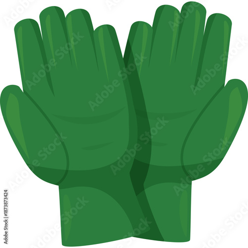 Pair of green cartoon gloves