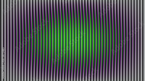 Dark background with vertical purple and green glowing wavy lines texture vector illustration.