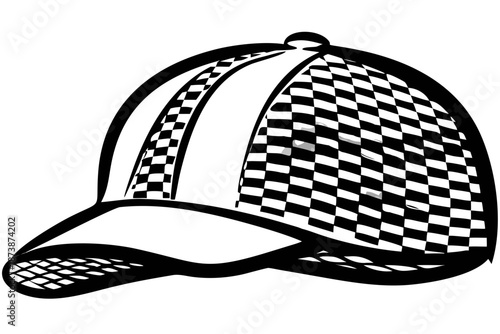baseball hat silhouette illustration for fashion, sports, and casual concept design