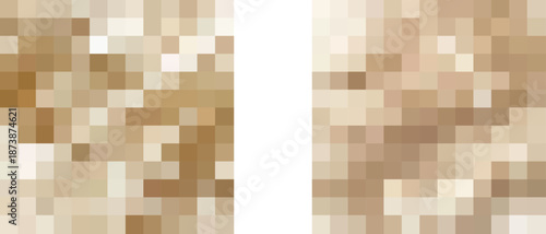 Square pixelated blocks in skin color as a censor mark, privacy or prohibited content TV protection. Isolated censure vector illustration.