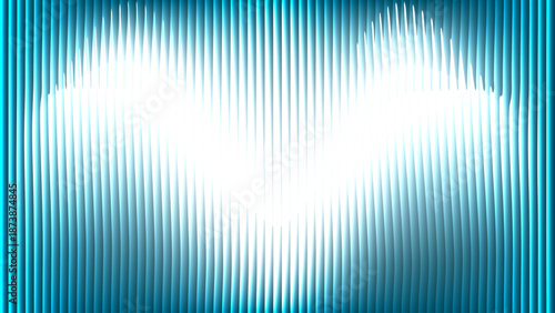 Abstract cyan blue background with vertical lines and illuminated heart shape graphic element vector illustration.