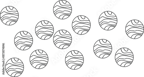 collection circular planet graphic elements, perfect for design composition illustration