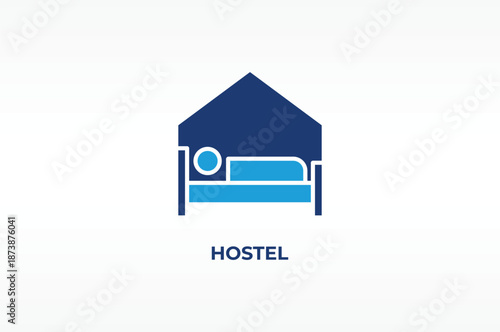 HOSTEL vector, icon or logo sign isolated symbol illustration
