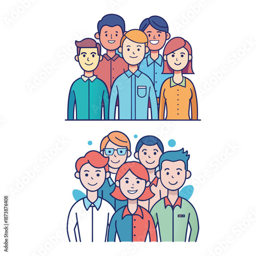 Diverse Teams and Community Collaboration Illustrations