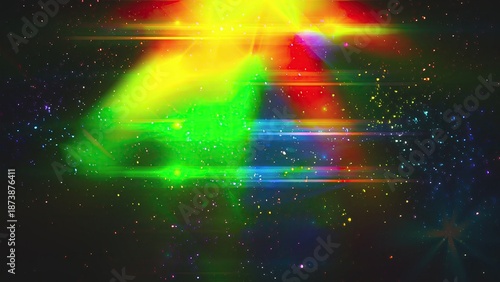Abstract bright with lights and particles. Computer generated