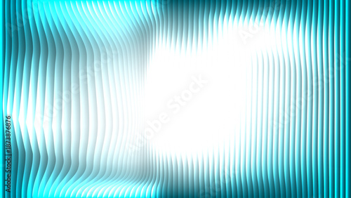 Abstract cyan and white flowing vertical lines background digital geometric pattern design vector illustration.
