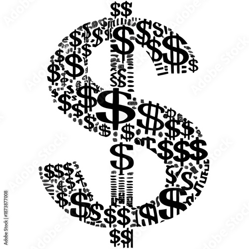 dollar sign icon silhouette illustration for finance and money design