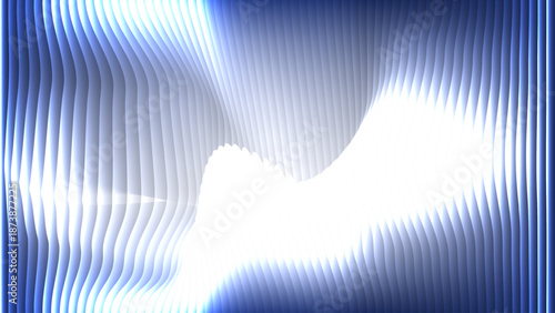 Cool blue light backdrop with abstract flowing vertical lines forming wave shapes vector illustration.
