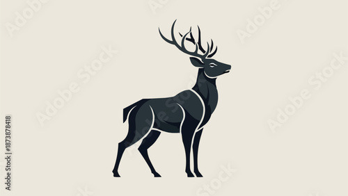 Majestic Stag With Antlers Standing Proudly.
