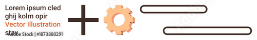 Industrial engineering, teamwork concepts, connection building, creativity, process workflow, education content. Gear icon alongside text and bars. Industrial engineering and teamwork concepts