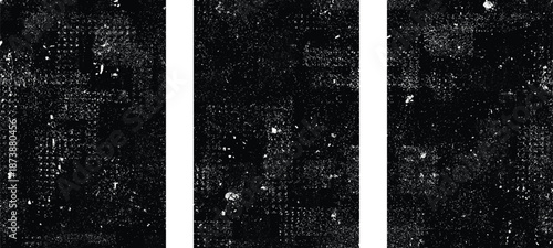 Imprint texture grungy set. Rolled ink pressed texture. Screen print clean overlay pattern . Vector grainy letterpress texture .Fine dust pattern texture. Distressed mask overlay.