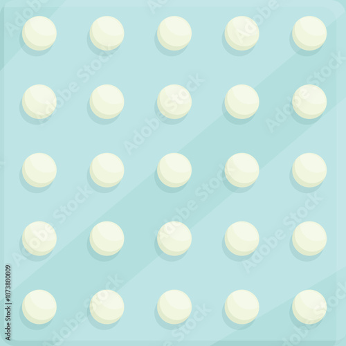 Pill blister pack with round pills