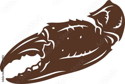 Brown Crab Claw Pincer Seafood Icon Isolated Graphic Element