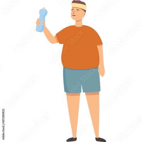 Person holding water bottle after exercise