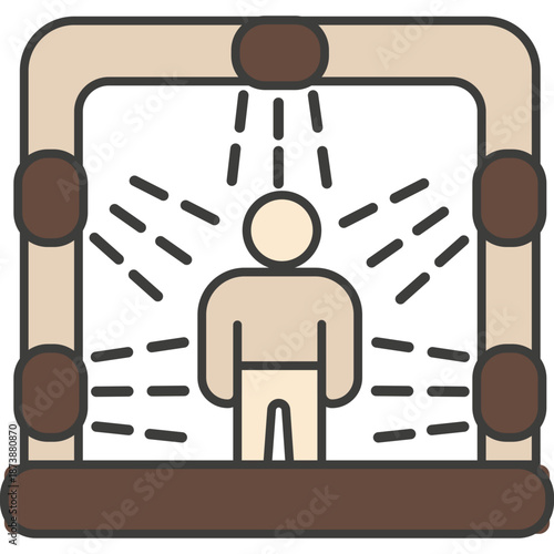 Person in a Disinfection Booth