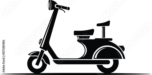 Classic scooter silhouette vector illustration