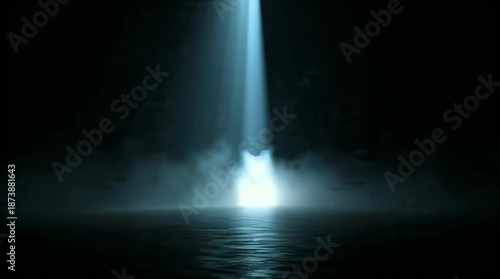 Cinematic Film Projector Light Beam in Dark Smoke filled Room Video.