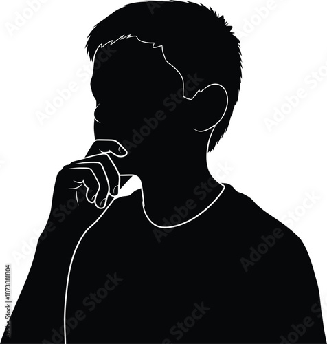 Thinking Man Silhouette Illustration