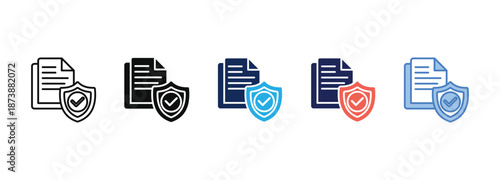 corporate policy icon collection with multiple styles