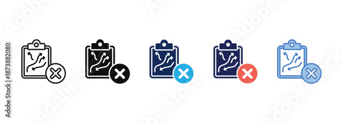 project cancellation sign icon collection with multiple styles