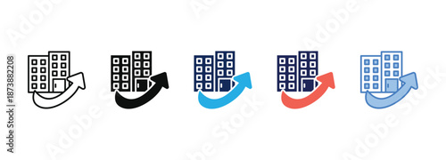 corporate adjustment icon collection with multiple styles