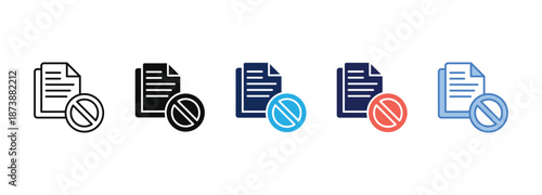 project cancellation icon collection with multiple styles