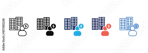 corporate crisis icon collection with multiple styles