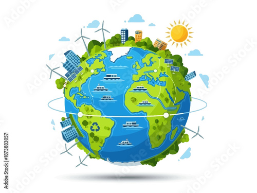 Eco-Friendly Planet Sustainable Energy, Renewable Resources, and a Green Future for Earth