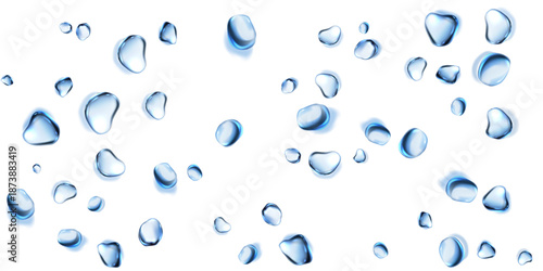 Water droplets transparent water drops clear drops isolated white background water overlay condensation background