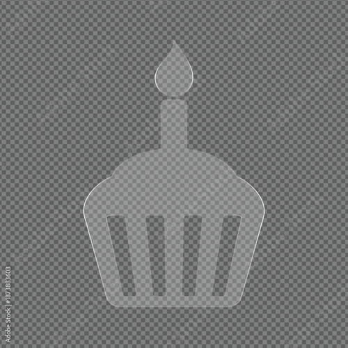 Illuminated Cupcake Candle Icon for Celebration Decor