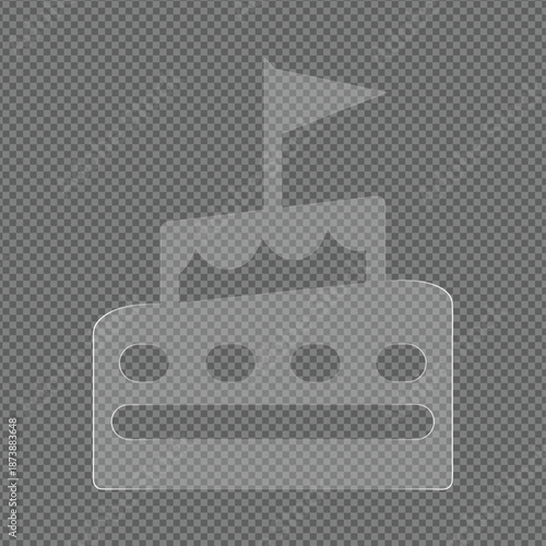 Illustrated Crown Icon with Flag on Transparent Background