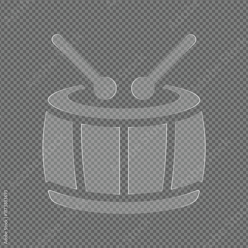 Illustration of a drum with drumsticks isolated design