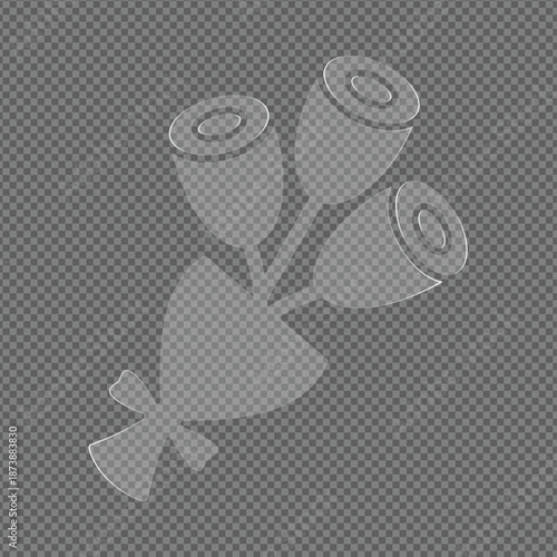 Transparent Bouquet of Roses with Ribbon for Celebration