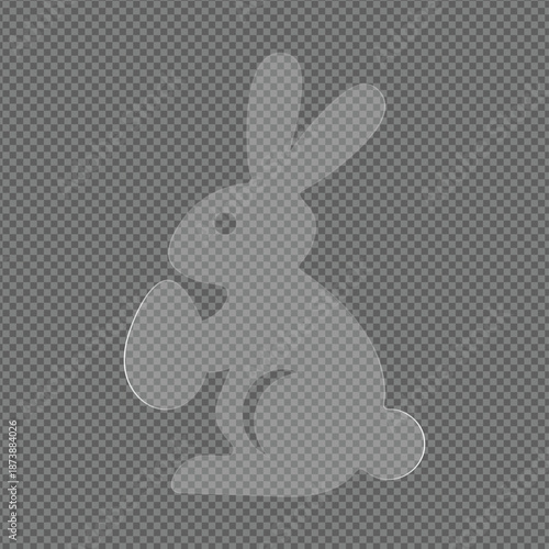 White Rabbit Illustration Isolated on Transparent Background