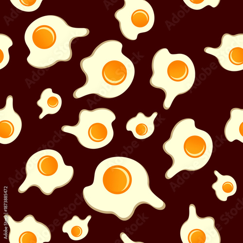 Simple seamless pattern with cute fried eggs