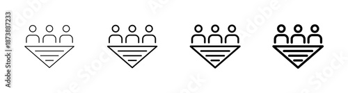 Sales funnel and target audience marketing concept icon set vector illustration