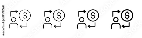 Customer conversion icon and marketing and sales ROI concept. Vector Illustration