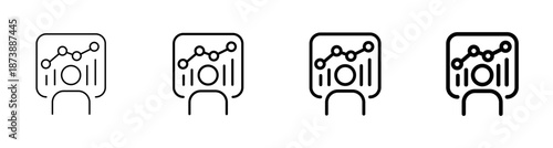 Business forecasting and data analysis icon with growth chart and trend prediction concept. Vector Illustration
