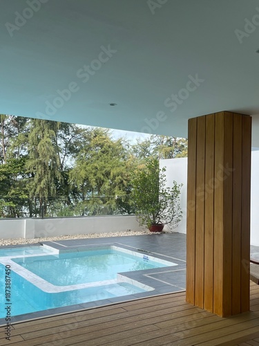 Luxury swimming pool hotel