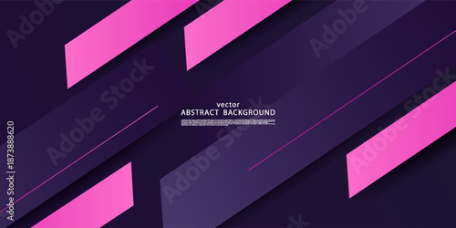 Dynamic abstract purple background concept with overlapping pink triangle arrows and simple pattern elements. Cool banner background. Vector eps10