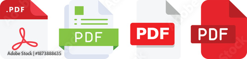 PDF file format icons set. PDF file download symbols.PDF file format icon.PDF file download icon flat trendy vector illustration isolated .File format extensions. doc, xls, ppt, pdf file format 