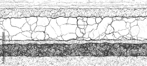 Layered monochrome abstract background featuring cracked surfaces and granular textures in a distressed, organic composition