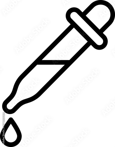Black dropper icon - outline
