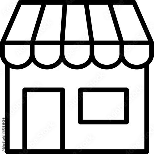 Black shop icon - outline