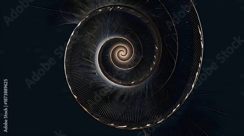 Abstract Golden Ratio Fibonacci Spiral Geometric Animation Video.