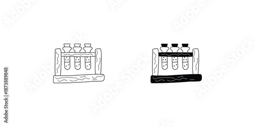 Test Tubes set icon with white background vector stock illustration