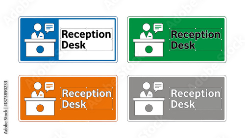 Reception Desk Office Safety Sign � Flat Vector Icon