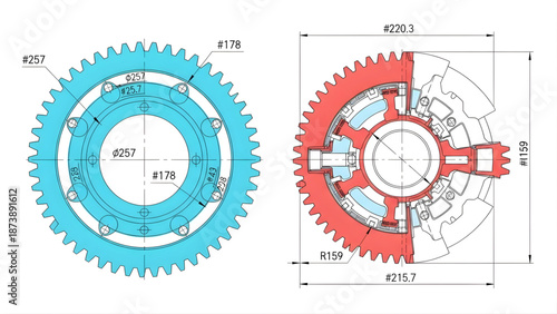 Clutch mechanism engineering drawing